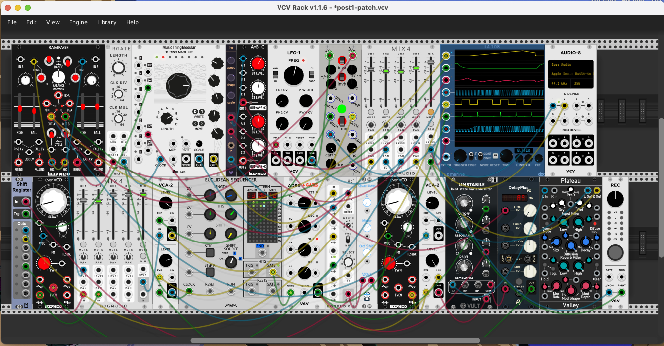 Screen capture of VCV Rack patch